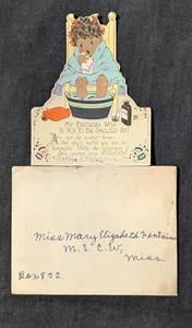 VTG EARLY 1930s BLACK AMERICANA BIRTHDAY CARD MSCW MISSISSIPPI ENVELOPE INCLUDE - Picture 1 of 7