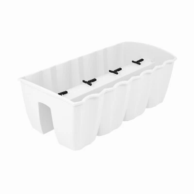 Geländertopf Blumenkasten 60cm Hängetopf Blumentopf Balkontopf DCRO Weiß - Bild 1 von 4