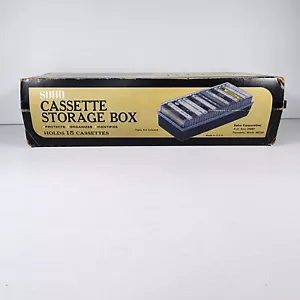 Soho Cassette Storage Box Holds 15 Cassettes Made in USA - Picture 1 of 11