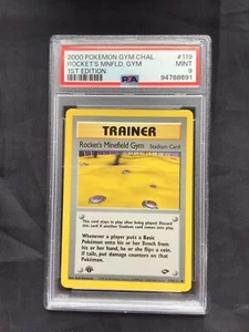 Pokemon Gym Challenge 1st Edition Uncommon: Rocket's Minefield Gym 119/132 PSA 9 - Picture 1 of 6