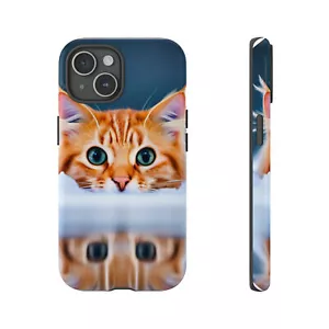 Funda de teléfono diseñada a mano con reflejos de gato para iPhone Samsung Google Pixel - Imagen 1 de 173