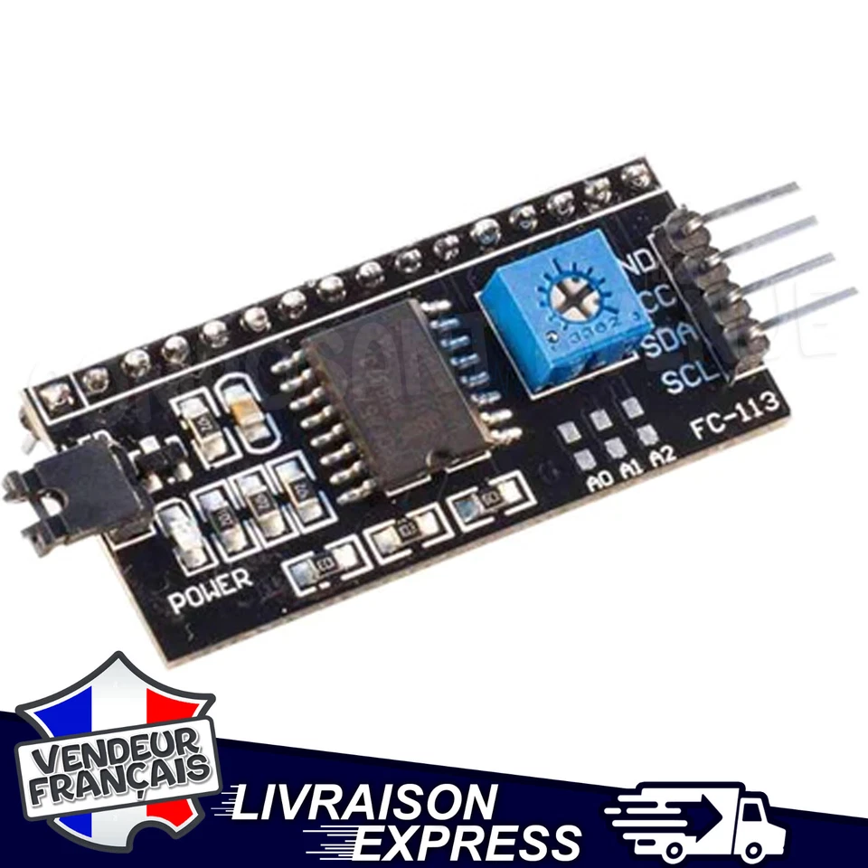 MODULE CONVERTISSEUR I2C POUR ECRAN LCD2004 LCD1602 ARDUINO RASPBERRY [644] - Photo 1/1