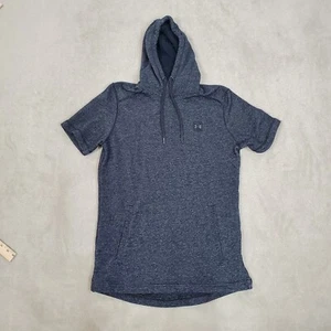 Under Armour Hoodie Womens Medium Gray Sweatshirt Short Sleeve Sweatshirt Fitted - Picture 1 of 6