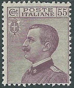 1917-20 REGNO EFFIGIE 55 CENT MH * - RB3-2 - Picture 1 of 1