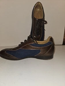 EUC Mezlan Vega Mens Shoes Size 9.5M Brown Leather Lace Up Casual Sneakers - Picture 1 of 7