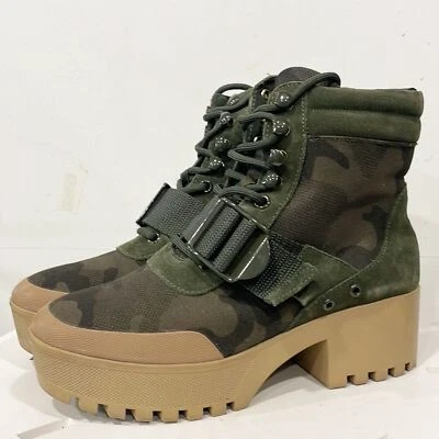 Steve Madden Mujer Talla 7.5M Nayra Plataforma Camuflada Suela con Cordones Botines Foto 1 de 4