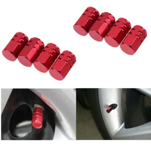 8pcs Red Aluminum Wheel Rim Tire Valve Stem Caps Dust Cover Car Truck Mini New - Picture 1 of 7