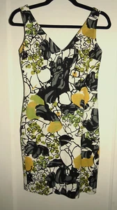 Magaschoni Collection Abstract Floral Textured Sleeveless Shift Dress Women Sz 0 - Picture 1 of 3