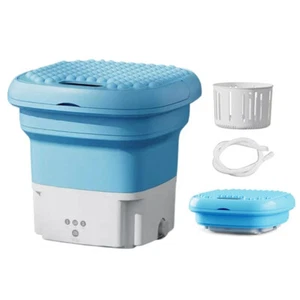 Mini Folding Washing Machine Portable For Clothes With Drain Basket Travel H8G8 - Picture 1 of 12