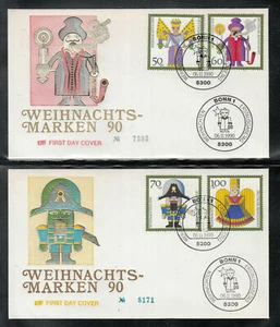 Germany 1990 - Christmas Navidad Noel Weihnachten of 2 beautiful FDC - Picture 1 of 1