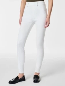 Spanx White Ankle Skinny Jeans M High Rise Pull On Stretchy Slimming 20271R 1F - Picture 1 of 4
