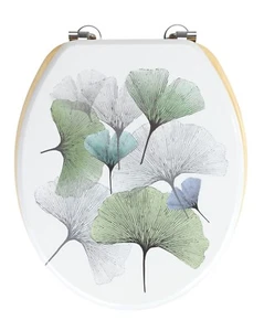 WC-Sitz Ginkgo Wenko aus MDF mit WC-Ring echtem Bambus Toilettensitz Sitz - Bild 1 von 5