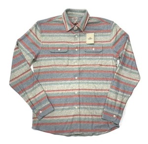 Faherty Legend Pullover Hemd Herren Medium Korallenriff Streifen Flanell Knopfleiste Neu mit Etikett - Bild 1 von 12