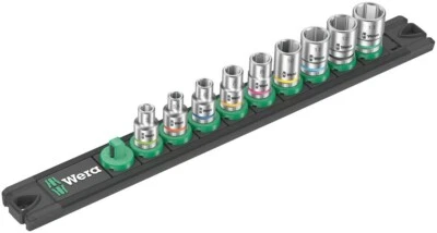 Wera Magnetic Socket Rail A 4 Zyklop Socket Set, 1/4" Drive, 9pc, 05005400001 - Image 1 of 4