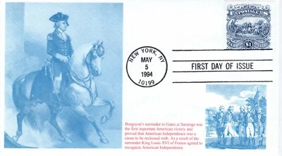USPS FDC #2590 1994 $1 Surrender of Burgoyne S & T Cachet ST2392 - Image 1 of 2