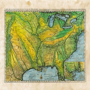 Louisiana Purchase Carte DeLa USA Karte Kunstdruck Poster Wanddeko Geschenk - Bild 1 von 22