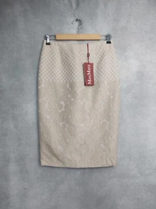 MAX MARA SKIRT SIZE 10. CREAM/BEIGE PENCIL NEW W TAGS - Picture 1 of 8