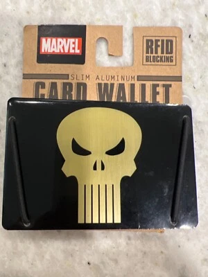 Marvel THE PUNISHER Skull Logo Slim Aluminum Card Wallet Holder RFID Blocking - Image 1 of 2
