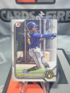 2022 Bowman 1st Edition Jackson Chourio 1st Bowman Paper Brewers Top Prospect - Picture 1 of 2