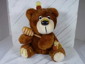 Oso de miel pardo Orzek 1995 vintage con abejas 6" peluche - J3 - Imagen 1 de 10