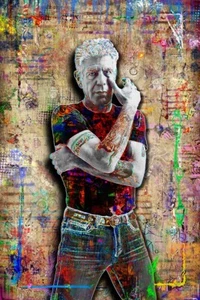 ANTHONY BOURDAIN 12x18in Poster , Chef Anthony Bourdain Pop Art Free Shipping US - Picture 1 of 11