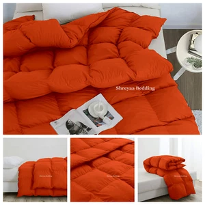 Orange Pretty Comforter Down Alternative 200/300/400 GSM Egyptian Cotton - Picture 1 of 8