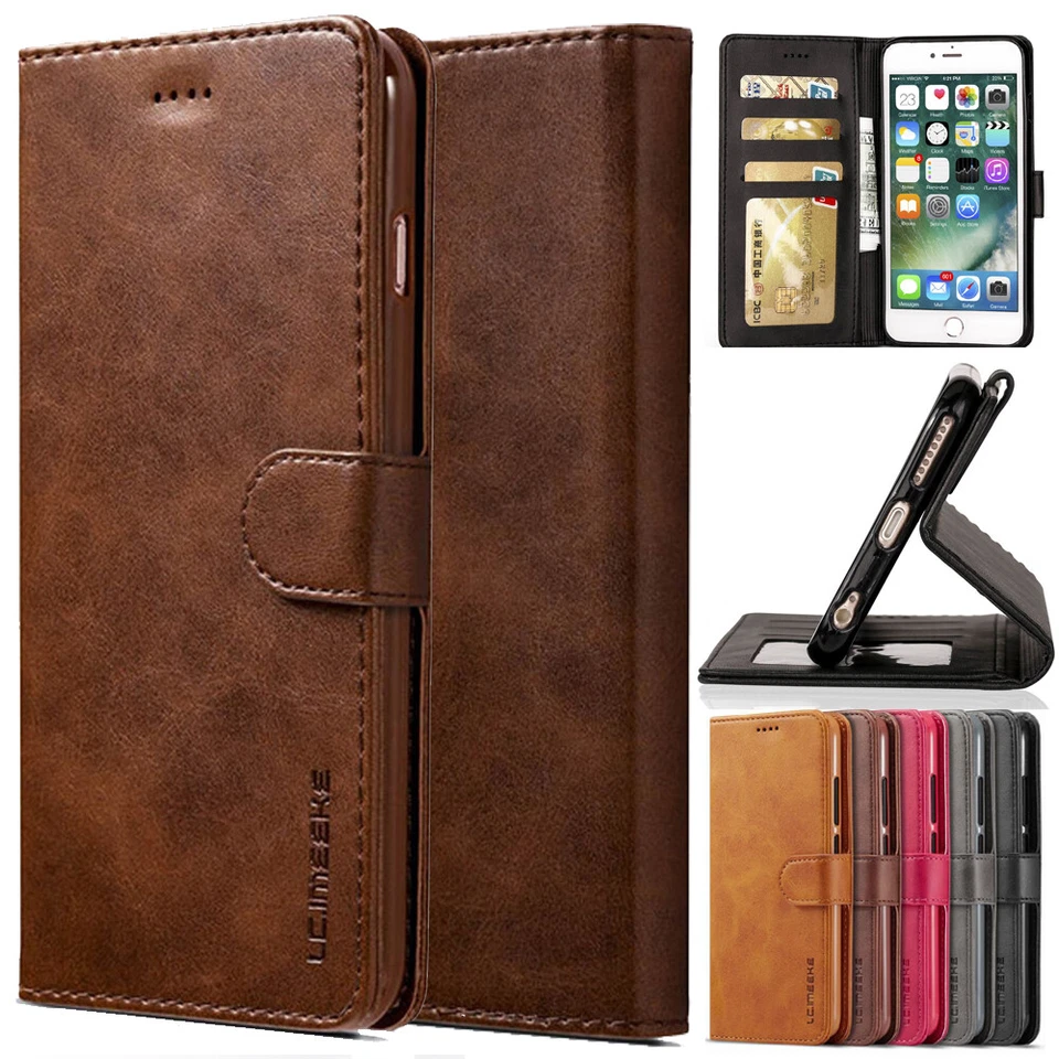 For iPhone 17 16 15 14 13 12 11 Pro MAX Magnetic Flip Cover Wallet Leather Case - Image 1 of 4
