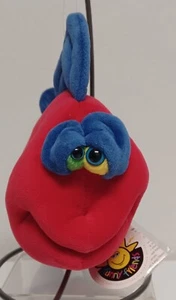 RetiredFunny Friends Plüsch roter Fisch Kuscheltier mit Fixierlinie zum Aufhängen neu mit Etikett - Bild 1 von 8