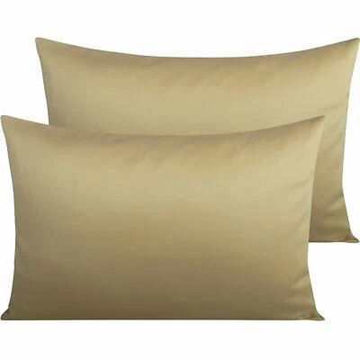 Premium Cotton Satin Ultra Soft Pillow Case Cover Bed Pillowcase 2Pcs Queen King - Image 1 of 4