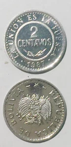 Bolivia 2 centavos 1987 15mm coin UNC - Picture 1 of 1