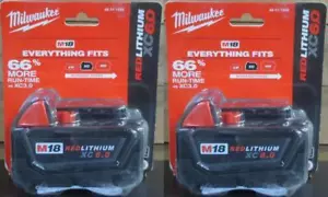 2xPCS 18V Milwauke 48-11-1860 6.0 AH Batteries M18 XC18 New US Stock - Picture 1 of 3