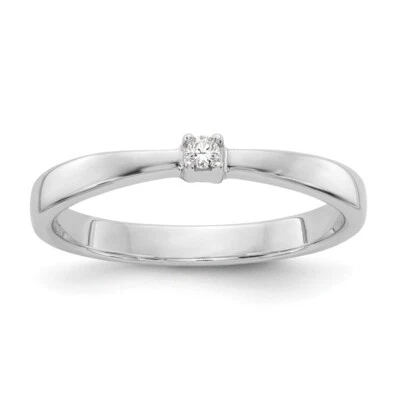 Sterling Silver Rhodiumed Diamond Engagement Ring 0.03 Ct. Size 6 to 8 White Ice - Image 1 of 4