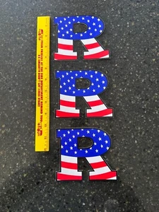 Rutgers University American Flag Block R Magnet USA RU Scarlet Knights Patriotic - Picture 1 of 1
