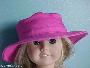 Fucshia / Hot Pink Bucket Hat Casual Hat fits American Girl & Bitty Baby - Picture 1 of 2