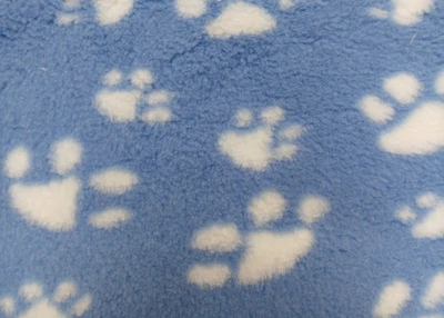 VET BED with Non-Slip Backing - Blue Paw Print Fleece  - FREE POSTAGE - Image 1 of 4