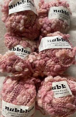 Lot of 6, Crystal Palace Yarn, NUBBLES, 90% Wool/ 10% Nylon, 50g/29yds, Pinks - Image 1 of 3