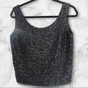 Stephen Chu vintage beaded sequin tank top L - Picture 1 of 5