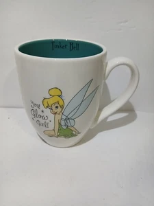 Tazza da tè caffè Disney ufficiale Tinker Bell "You Glow Girl" Tink Teal rara usata in ottime condizioni - Foto 1 di 12