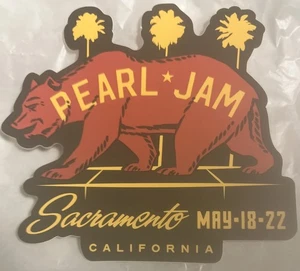 PEARL JAM 18. MAI 2022 SACRAMENTO CALIFORNIA KONZERT AUFKLEBER - Bild 1 von 1