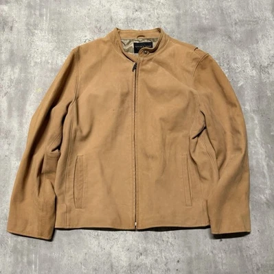 Chaqueta de Moto de Cuero Marrón Claro Tostado Golden Bear Cremallera Completa Hecha en EE. UU. Foto 1 de 4