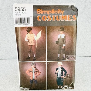 Simplicity 5955 Pilgrim Founding Father Pioneer Costume Boys S L Sewing Pattern - Picture 1 of 4