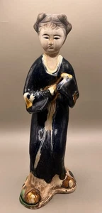 Antike große alte chinesische Grabskulptur von Musikerinnen 13" H Figur - Bild 1 von 9
