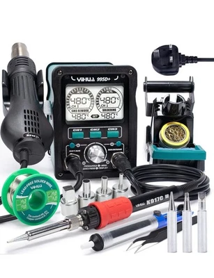 YIHUA 995D+ EVO Hot Air Rework Station Soldering Station 2-in-1 Dynamic  Display - Image 1 of 4