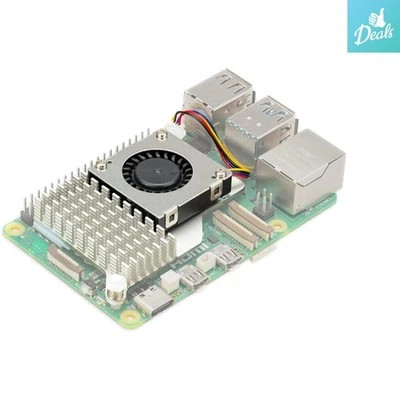 Innovative Aluminum Heatsink with Temperature-Controlled Fan for Raspberry Pi 5 - Image 1 of 2
