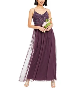 Adrianna Papell Womens Beaded Top Gown Dress - Picture 1 of 5