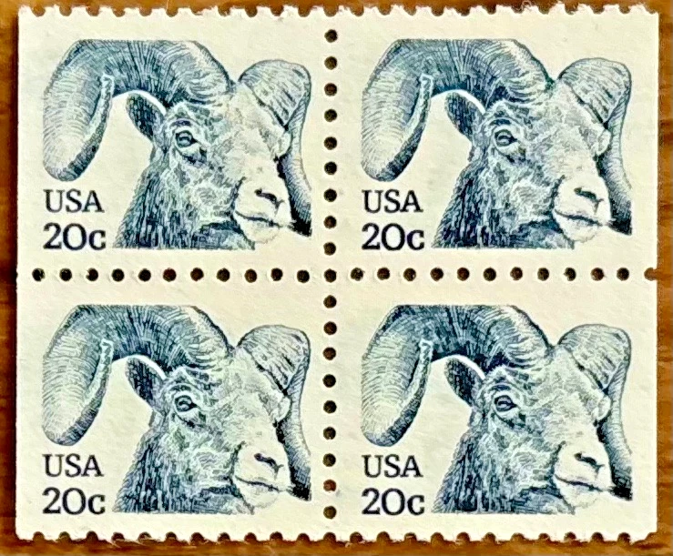 Scott #1949  20c Big Horn Sheep Booklet Blk of 4 Stamps MNH - Image 1 of 1