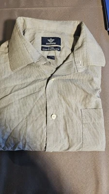 Camisa/top abotonada con cuello a rayas talla grande para hombre de Dockers ~ mangas largas Foto 1 de 3