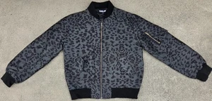 CHRLDR Damen Satin Leopardenmuster Reißverschluss Bomber Style Jacke Größe L  - Bild 1 von 5