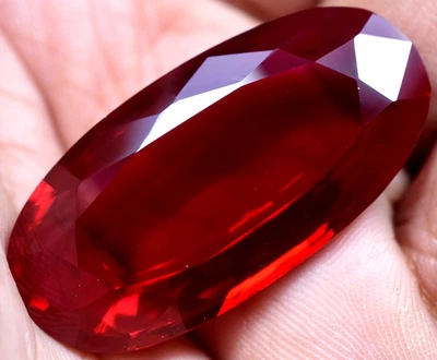 Natural 74.10 Ct Blood Red Ruby Mozambique GGL Certified Loose Gemstone - Image 1 of 4