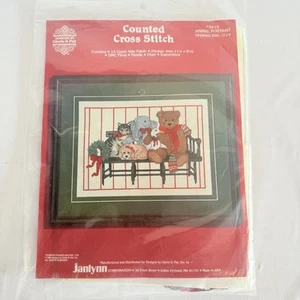 Janlynn gezähltes Kreuzstich-Set #59-15 Tierportrait auf Bank Weihnachten NEU - Bild 1 von 7